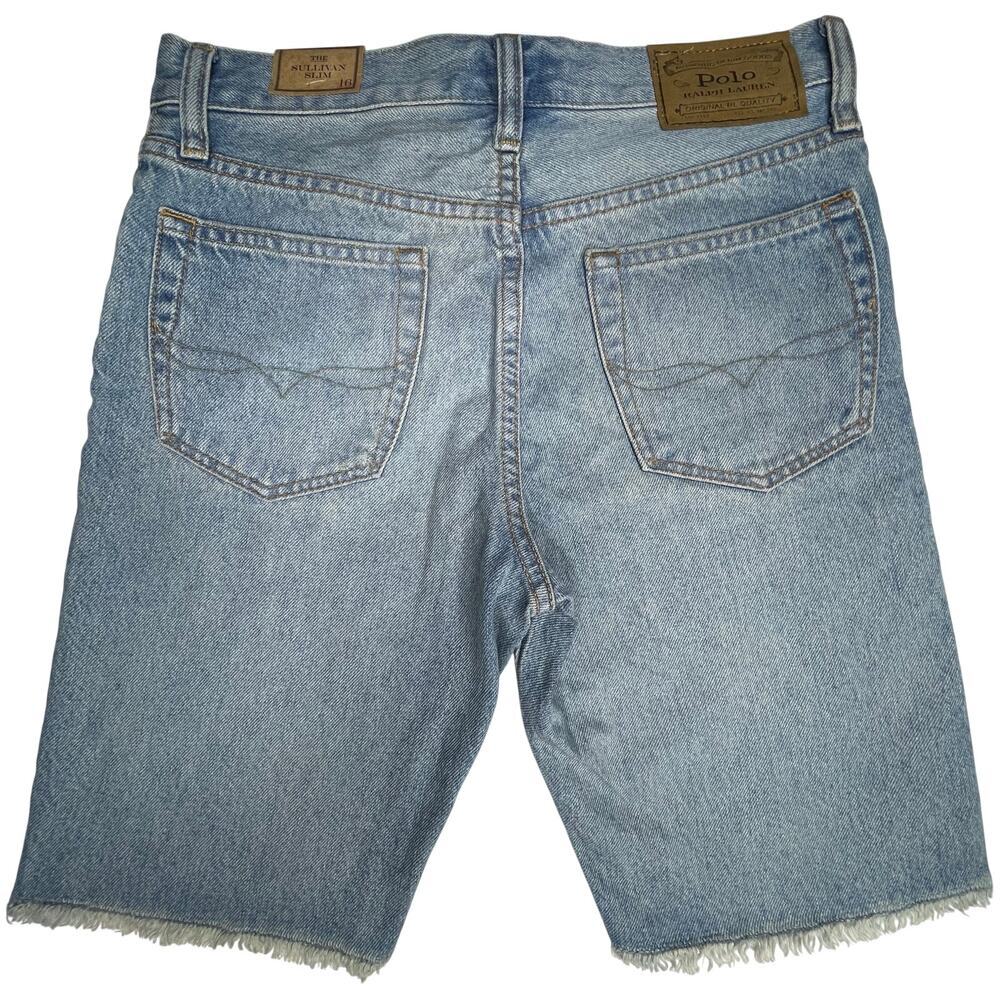 Polo Ralph Lauren Big Boys Sullivan Raw Hem Denim Shorts size 16 Slim New - Picture 3 of 12